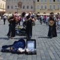 The Bohemian Bards busking in Old Town Square, Prague