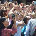 Swarm of phones and cameras at the chiming of the hour