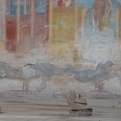 Fantastic fresco with remnants of columns