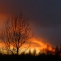 Superb sunset over a carpark in Forli