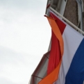 The national flag adorned almost every building