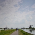 A multitude of windmills and bikes at Kinderdijk