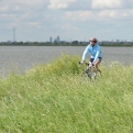 Cyclists on dyke