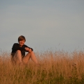 Enjoying the evening glow on top of tent hill