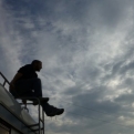 Taking a break to survey the surroundings from the top of Bertha