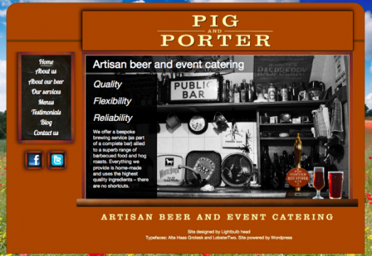 pigandporter.co.uk screenshot