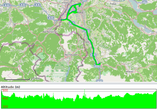 Route travelled on 9 November 2013