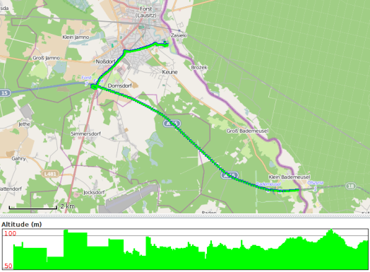 Route travelled on 27 May 2014