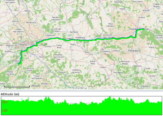 Route travelled on 2 July 2014